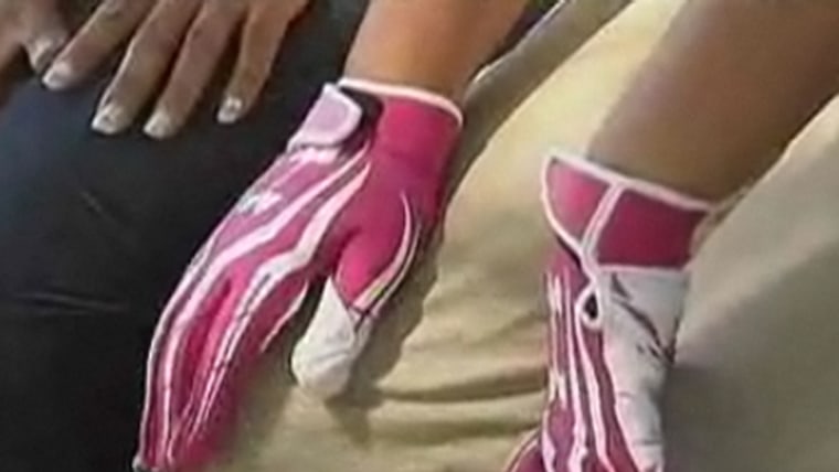 Youth breast cancer football gloves online